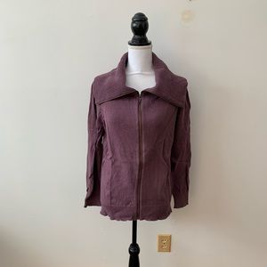 Ann Taylor Purple Zip-Up Cardigan